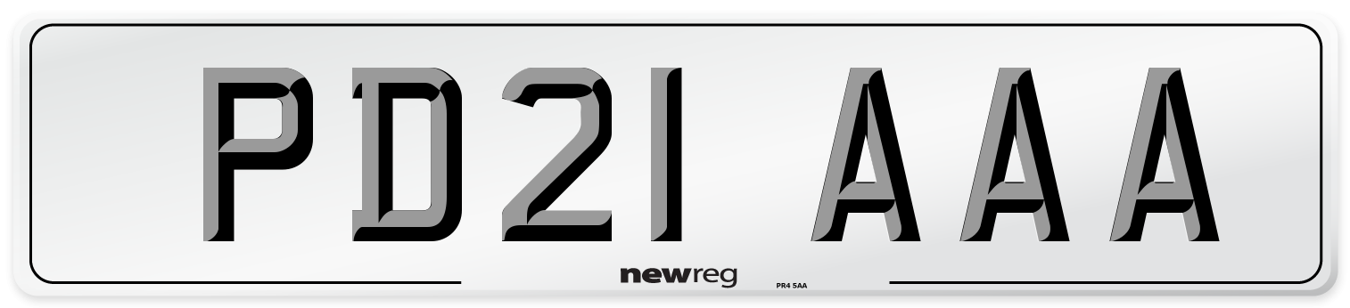 PD21 AAA Number Plate from New Reg